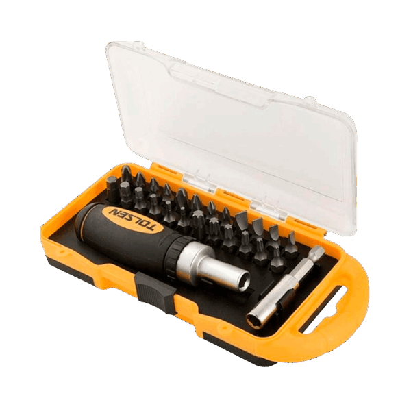 Set destornilladores Tolsen 26pcs punta matraca Torx plano estrella o Phillips