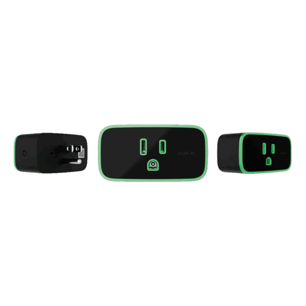 Enchufe inteligente, Ajax, inalámbrico, con monitor de consumo eléctrico, color negro