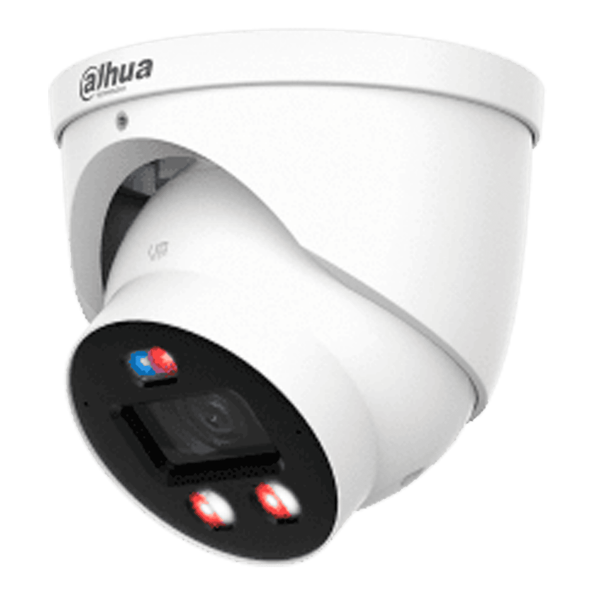 Cámara Eyeball Dahua IP, TIOC PRO, 4MP, lente fijo 2.8mm, IR 30m, IP67, WizColor disuasión activa e inteligencia artificial, WizSense, ACUPICK, Xinghan, DH-IPC-HDW3449H-ASPV-PRO
