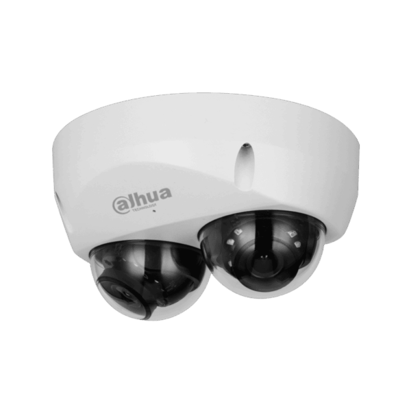 Cámara Domo Dahua IP, doble sensor, PoE, 4MP, lente 2.8 mm
