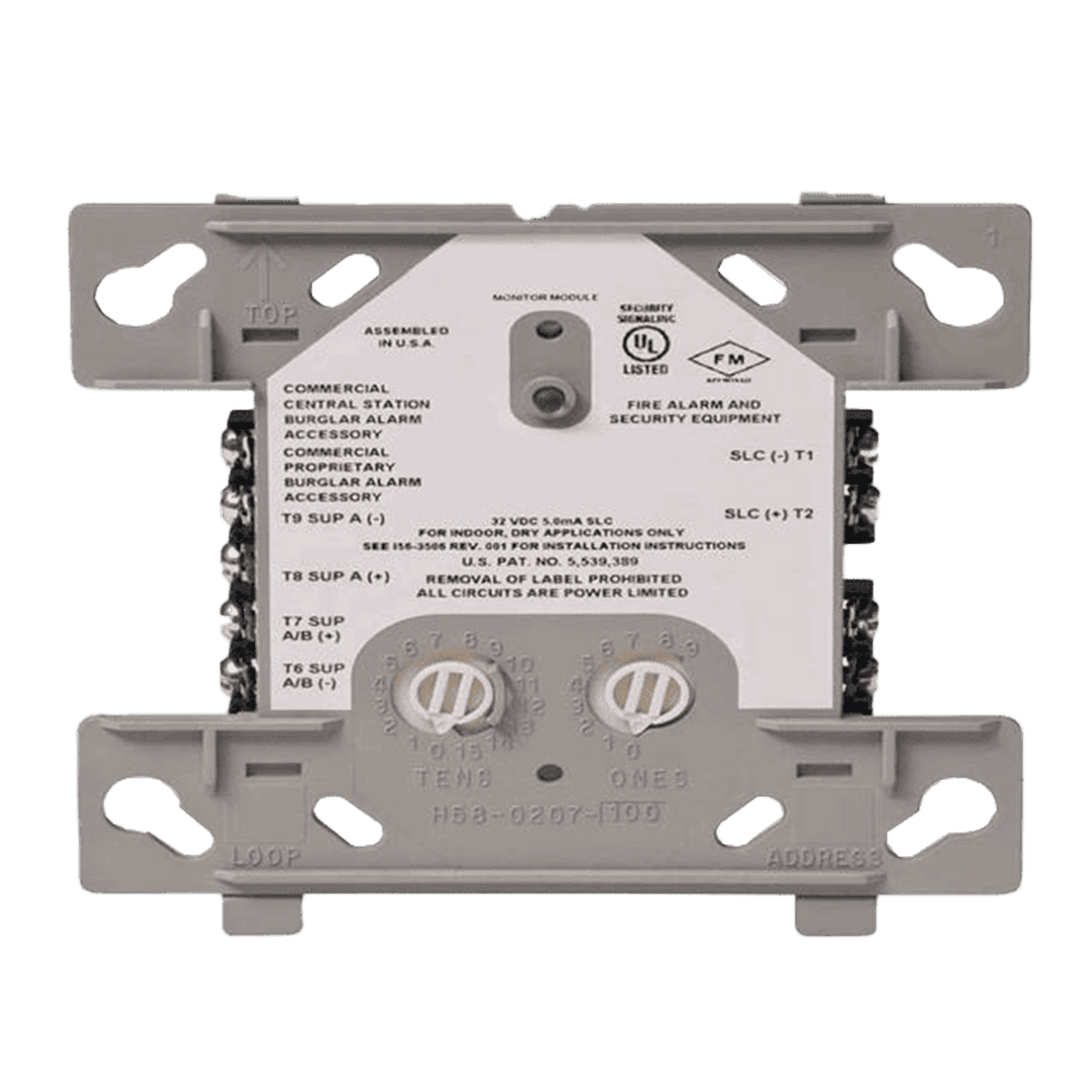 Modulo relé direccionable, FireLite, 2 contactos, voltaje 15-32VDC, indicadores LED, CRF-300