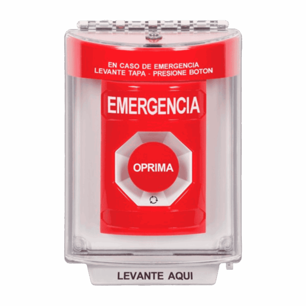 Botón de emergencia STI con cubierta sostenido color rojo sirena integrada SS2041EM-ES