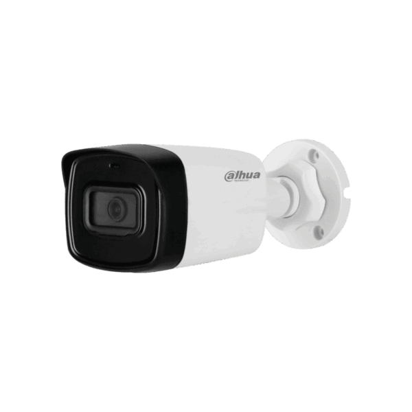 Cámara Bullet Dahua HD, 5MP, multiformato, lente 2.8mm, IR80m, IP67, micrófono incorporado, DH-HAC-HFW1500TL-N-A