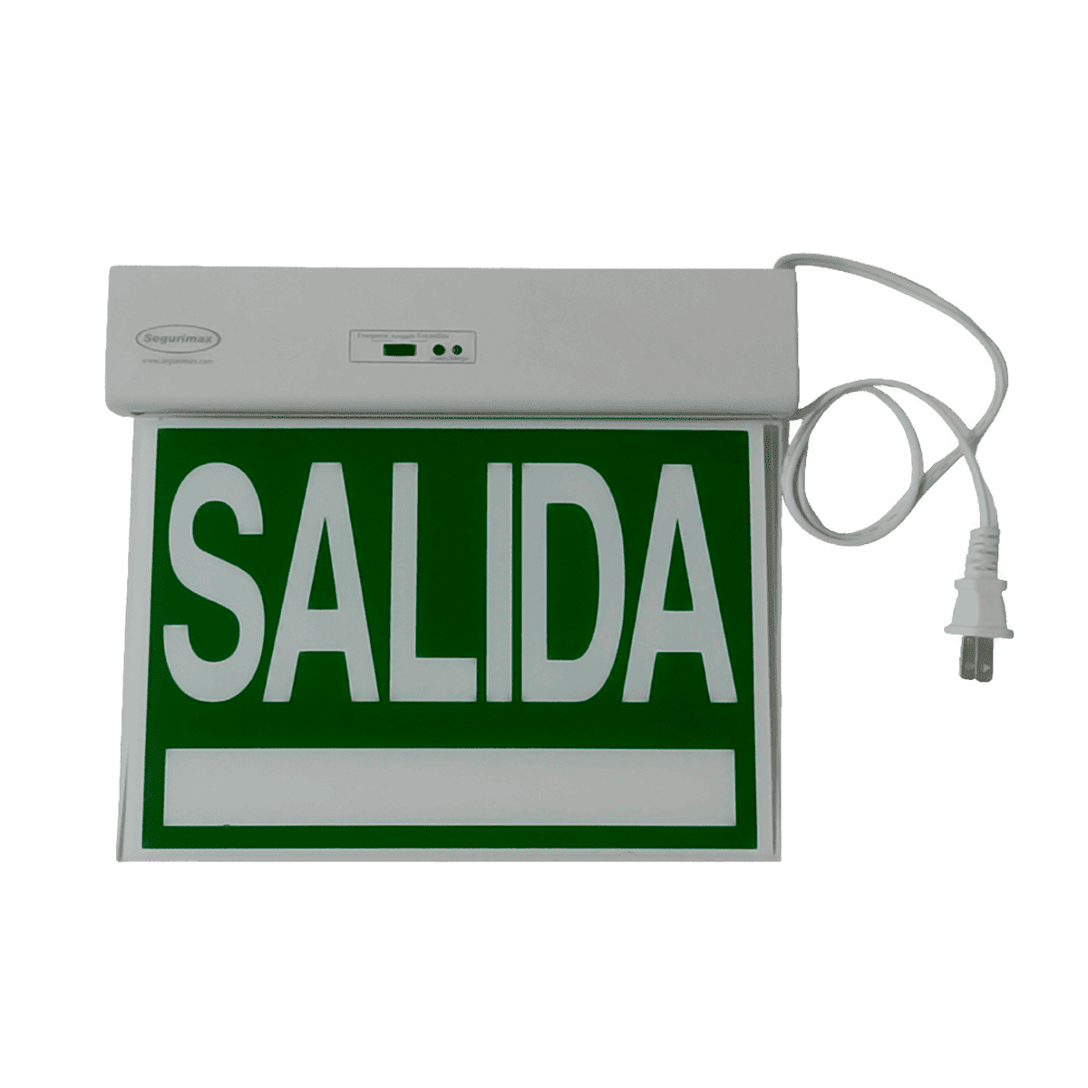 Señalización de salida, dlx, color verde, luz fija, con adhesivos/emergencia
