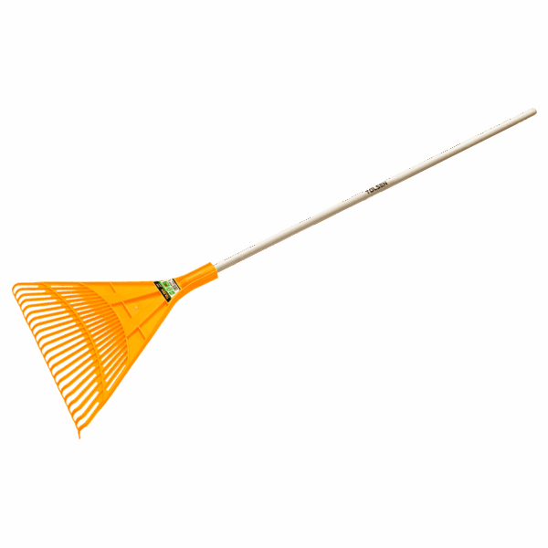 Rastrillo de plástico Tolsen con mango de madera 22 dientes 1580mm