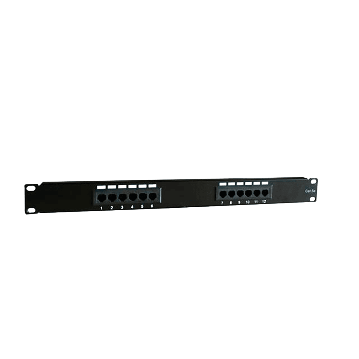 Patch panel, dlx, montaje rack, 12 puertos, CAT5E, RJ45, PP14