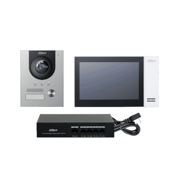 Kit video portero y monitor, Dahua, IP, 1080P, IK07, IP65,DHI-KTP01L(S)