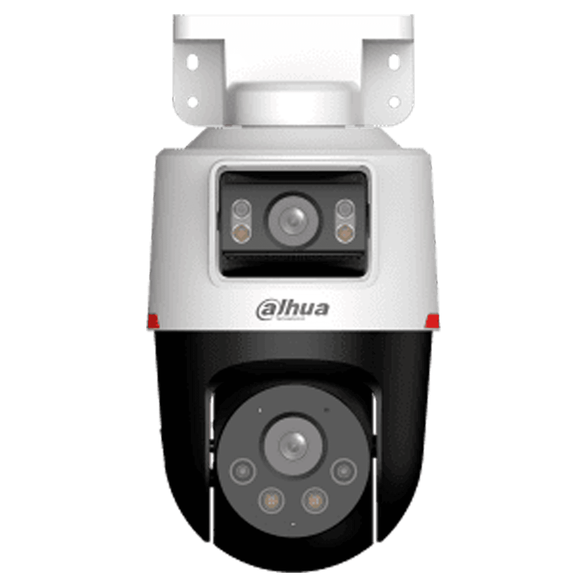 Cámara Dual Dahua IP, 4MP, lente fijo de 2MP y lente PT de 2MP, WizColor 30M, IP66, audio bidireccional