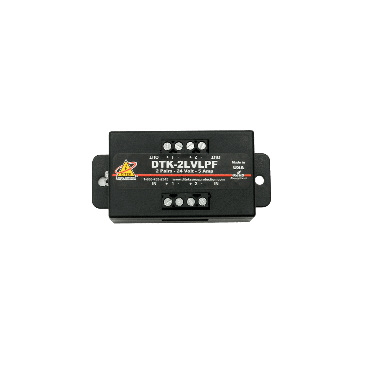 Protector de sobretensión, Ditek, circuitos SLC de 24V, DTK-2LVLPF