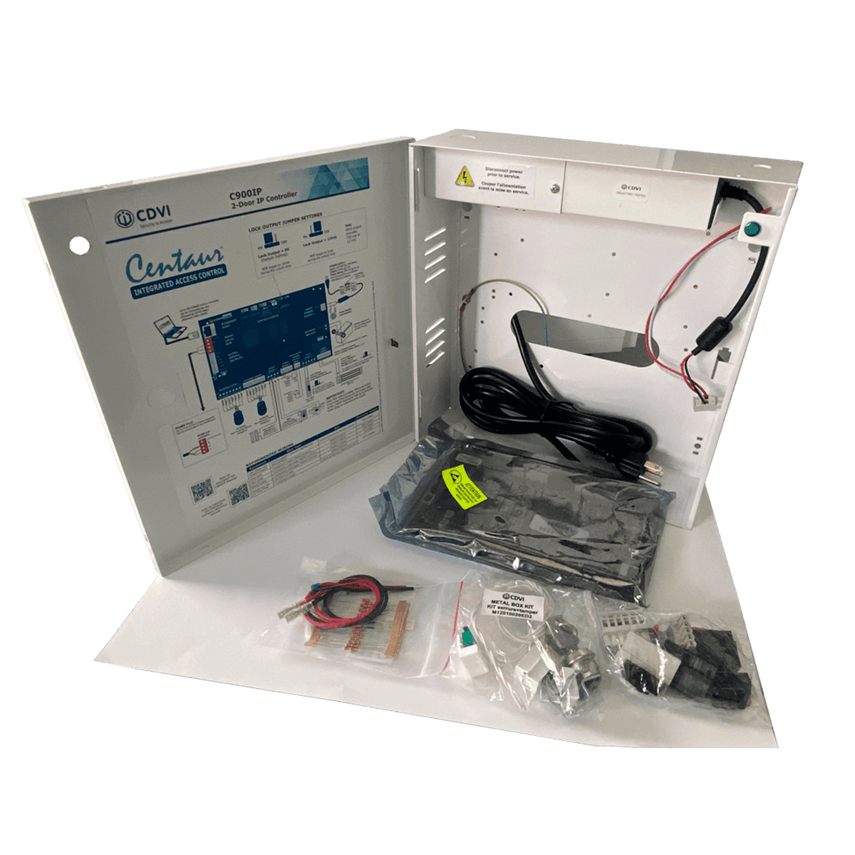 Controlador de acceso IP C900IP, CDVI, Centauro, 2 puertas, incluye gabinete y fuente de poder, C900K