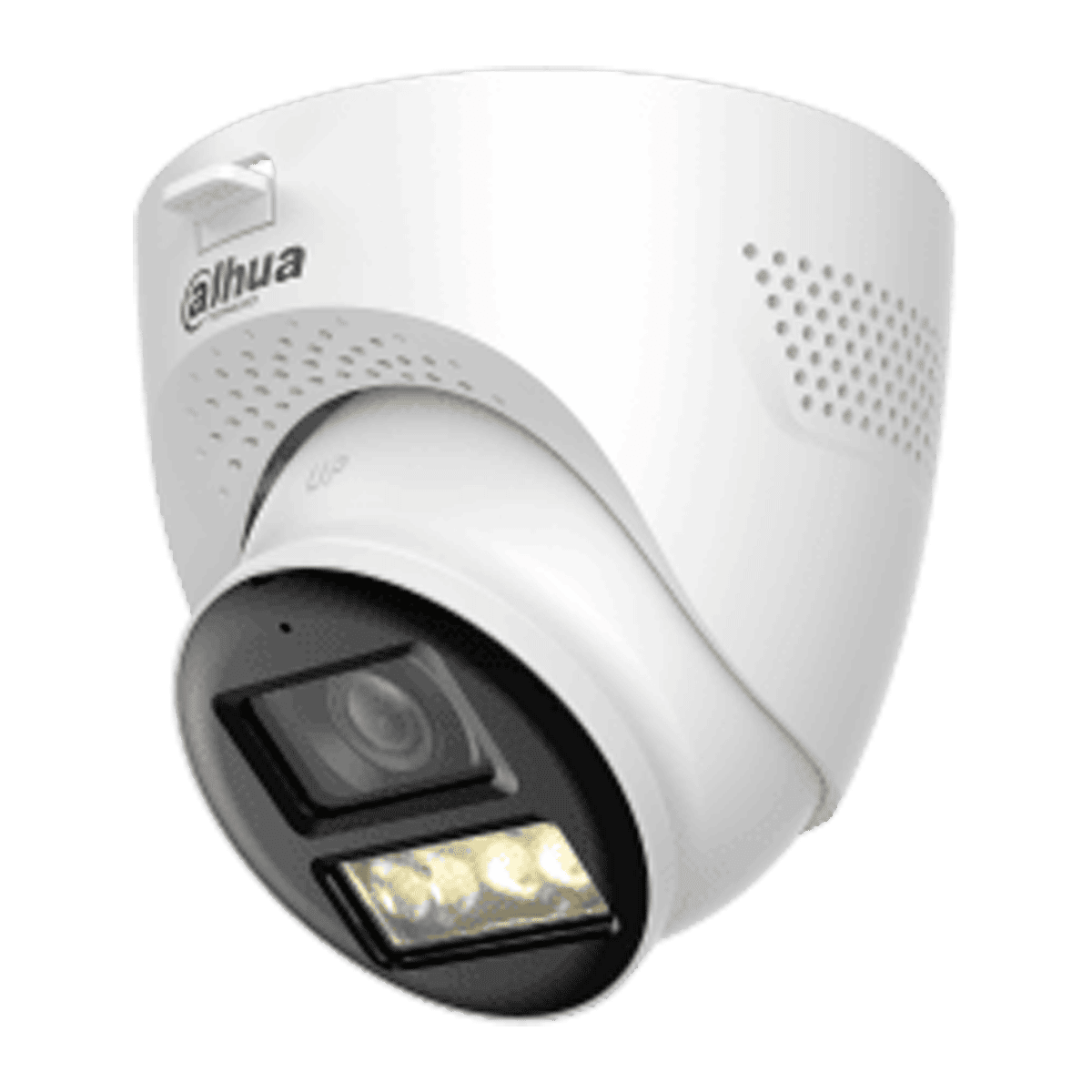 Cámara Eyeball Dahua HD, 2MP, multiformato, lente fijo 2.8mm, iluminación dual 40m, audio bidireccional, IP67, DH-HAC-HDW1200TQN- IL-T