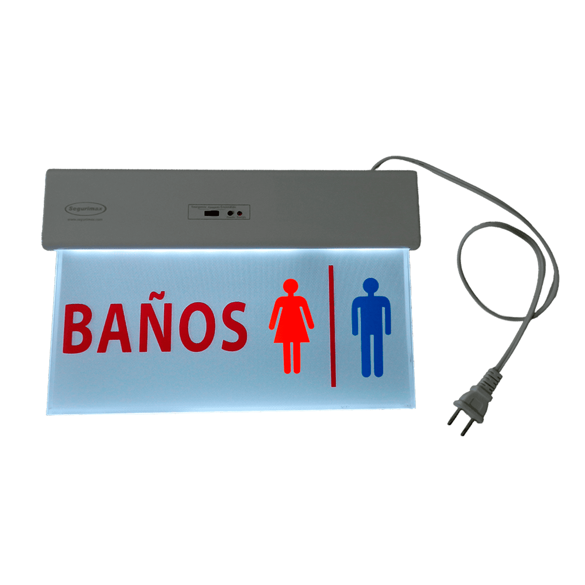 Señalización de baños, dlx, slim sf, acrílico luminoso, con adhesivos