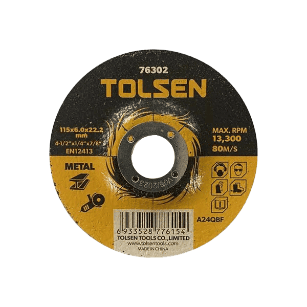 Disco para esmeril, Tolsen, para metal, 5pcs, 4-1/2" x 1/4"x7/8", 76302