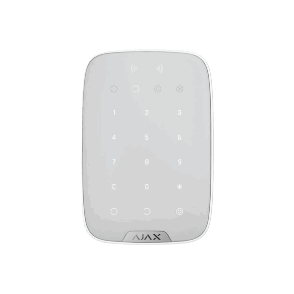 Teclado táctil, Ajax, inalámbrico, admite tarjetas y llaveros sin contacto, color blanco