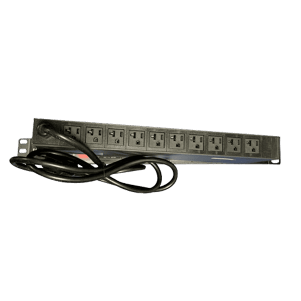 PDU rack, Lantek, 12 tomas, 2 al frente y 10 atrás, indicador de voltaje 20A-120VAC, LTK-PDU01220AMP