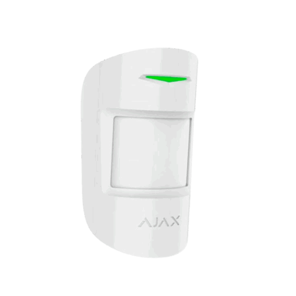 Sensor de rotura de cristal, Ajax, inalámbrico, color blanco, de movimiento, combiprotect, 28267.06.WH3