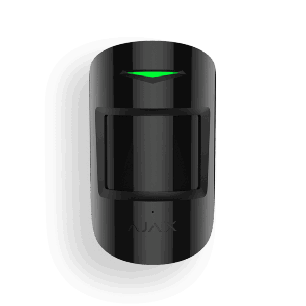 Sensor de rotura de cristal, Ajax, inalámbrico, color negro, de movimiento, combiprotec, 28266.06.BL3